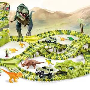 240 pz dinosauro costruzione piste da corsa ingegneria <span class=keywords><strong>pista</strong></span> veicoli ferroviari Slot giocattolo educazione assemblare giocattolo per bambini - Product Image 6
