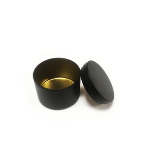 Wholesale Custom Design <b>Metal</b> 4/8/12/16oz Candle Jars Packaging Boxes Black Round Candle Tin Can Tin <b>Box</b> - Product Image 1