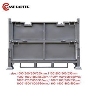 ארגז משטחים מתקפל ועמיד במיוחד מפלדה 1100*1000*800 מ\\\"מ, דגם Q235, צבוע באבקה, עם 4 תאי אחסון גבוהים לאחסון מטען - Product Image 5