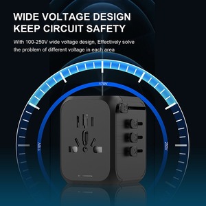 Adaptador de Viaje Multifuncional 2A2C, Convertidor de Enchufe Ignífugo IP22, 1 Salida, 110-250V, Conexión a Tierra Estándar, Británico/Australiano - Product Image 6