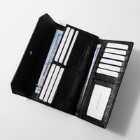 Dompet Kulit Kustom Mewah Kapasitas Besar Tempat Kartu Dompet Panjang Clutch Dompet Kulit Wanita