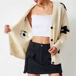 Suéter de Mujer con Logotipo Personalizado OEM y ODM, Patrón Bordado, Prenda de Punto, Suéter de Invierno, Cárdigan de Punto para Mujer - Product Image 4