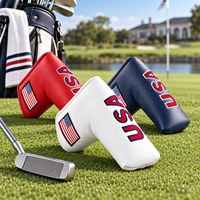 Housse de protection pour putter de golf imperméable en cuir PU de luxe, fermeture magnétique, doublure douce, accessoires de golf, cadeau OEM