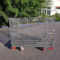 Cage en treillis métallique d'entrepôt avec roulettes