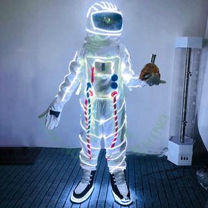 Disfraz de Astronauta con Luces LED, Personalizable con Logotipo, Colorido, para Fiestas de Disfraces, Bailes, Carnavales, Actuaciones en Escenario, Disfraz de Robot LED - Product Image 3