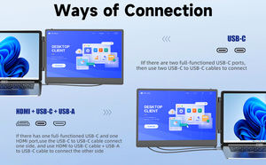 OEM ODM S3 тройной экран для ноутбука Расширенный монитор 14 дюймов FHD 1080P IPS Двойной портативный удлинитель для ноутбука - Product Image 6