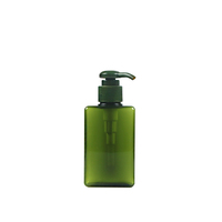 Bouteille pompe carrée en PET écologique 150 ml, rose transparent, avec logo personnalisé estampé à chaud, distributeur de shampoing vide