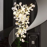Lampes suspendues de designer nordique, éclairage personnalisé pour salon de villa, luminaires suspendus, hôtel, grand lustre doré pour plafond haut