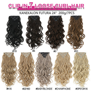 Julianna 24 pouces résistant à la chaleur lâche vague bouclés lisse Yaki droite synthétique Invisible sans couture Clip dans les extensions de cheveux - Product Image 6