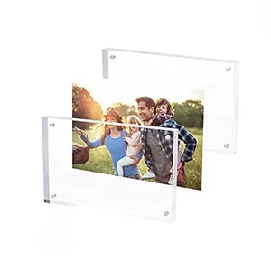 Newbeing 5*7inch Acrylic Magnet Photo FrameDouble Sided Self Standing Clear Photo Frame