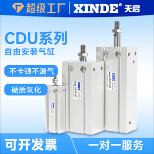 กระบอกสูบติดตั้งแบบฟรีเม้าท์ Xinde รุ่น CDU25 50D เคลือบแข็งแบบอะโนไดซ์ สำหรับสภาพแวดล้อมที่รุนแรง - Product Image 3