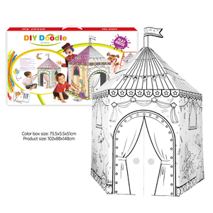 Maison 3D bricolage gribouillage enfants peinture jouets papier éducatif dessin maison de jeux château <span class=keywords><strong>en</strong></span> <span class=keywords><strong>carton</strong></span> - Product Image 5