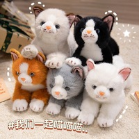BT Niedliche Simulations-Katzen-Plüschtiere Superweiche Gestrickte Streifenkatzen-Realistische Tiere Kuscheltiere für Jungen und Mädchen als Schlafbegleiter-Kissen für Zuhause