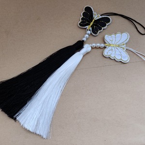 <b>Bag</b> <b>Charm</b> Korean Traditional Norigae Butterfly Pendant with Silk Tassel and Pearl, Korean Knot Traditional Ornament <b>Bag</b> <b>Charm</b> - Product Image 4