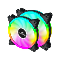 Ventilador de Chasis RGB DF120 de SNOWMAN Factory Supply, Alto Flujo de Aire Estático con Controlador, Ventilador de Refrigeración para PC Negro