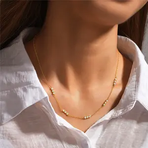 Colar de prata esterlina 925 banhado a ouro 18K com micro-pavimentação de zircônia cúbica e joias elegantes para mulheres chiques