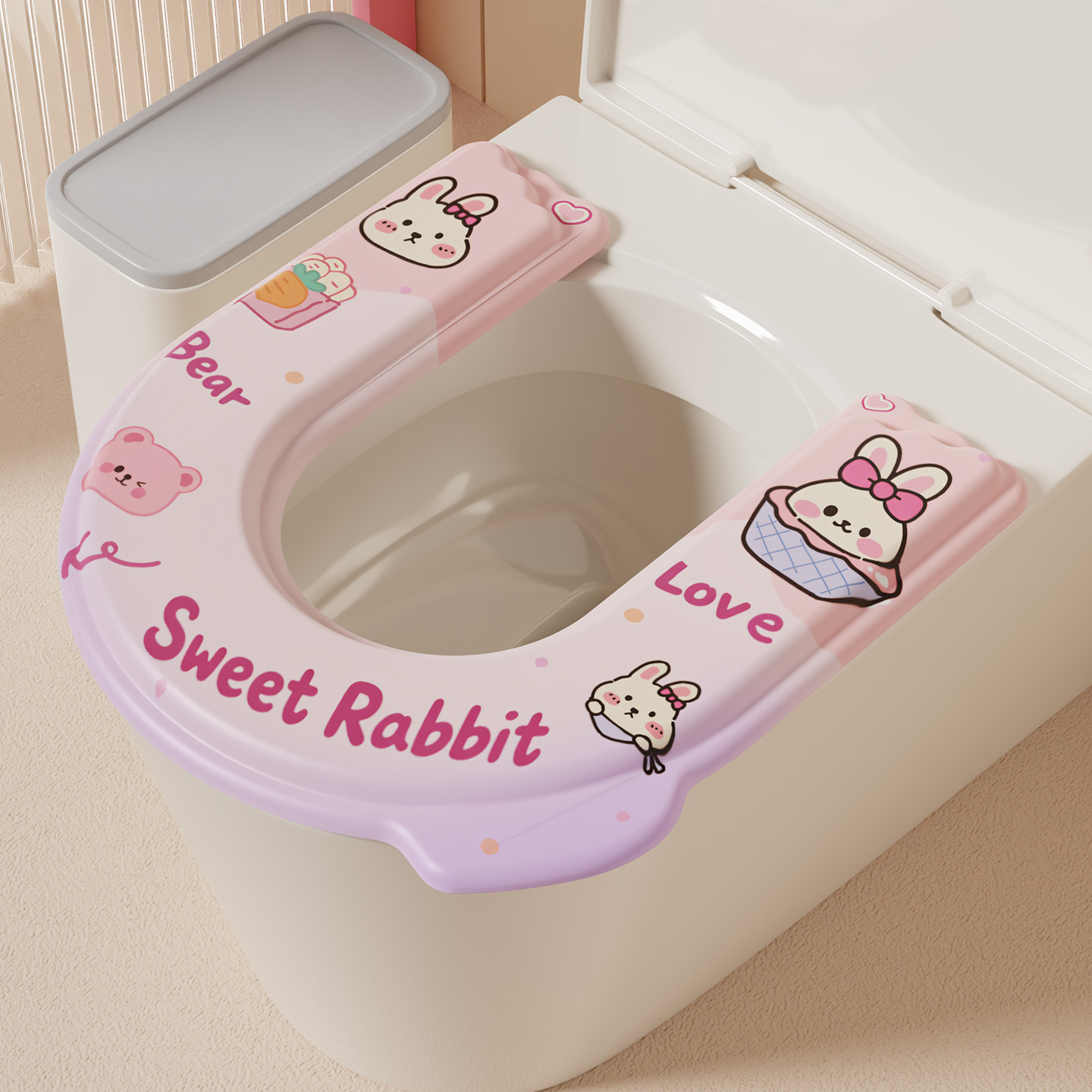 Funda de asiento de inodoro ondulada - azul