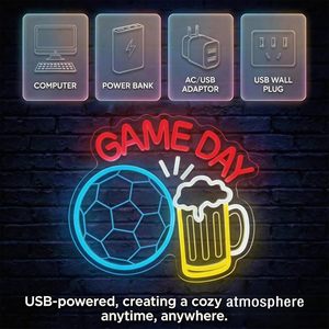 Game Day Soccer Letreros Neon LED dimmable USB powered ambient <b>light</b> store <b>window</b> decoration <b>light</b> street indicator <b>light</b> 5V - Product Image 1