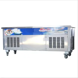 Tailandia comercial helado frito/rodillo de hielo azotes/máquina de hielo crema plato frío.