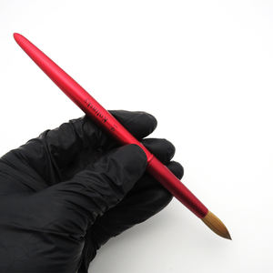 Esponjoso 14 Alemania Kolinsky acrílico uñas cepillo suave Sable 3D uñas <span class=keywords><strong>Siberia</strong></span> Sable cepillo rojo Metal mango - Product Image 3