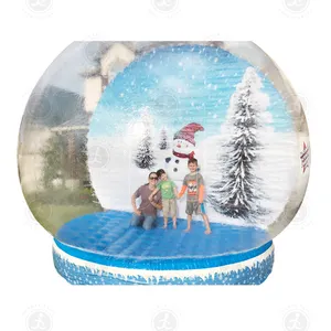 Outdoor Christmas Decorative Snowball in Open Air Square big inflatable snow bubble tent with led light