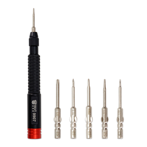 Jeu de 5 mini tournevis de précision de type stylo, OEM, DIY, couple fixe, alliage d'aluminium, acier, 5 embouts magnétiques, certifié CE - Product Image 1