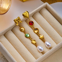 CUMAI Acier inoxydable Soleil Lune Papillon Cœur pour Femme Cadeau de fête Usage quotidien Bijoux d'été Plage Accessoires Vintage Rétro
