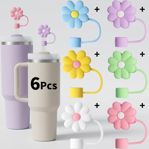 Accessoire universel de protection anti-poussière pour embouts de pailles, motif marguerite mignonne, 10 mm, pour la vente en gros, idéal pour <span class=keywords><strong>les</strong></span> voyages d'aventure et <span class=keywords><strong>les</strong></span> fêtes - Product Image 1