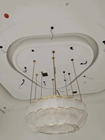 Lustre de banquet en cristal K9 moderne et luxueux pour hôtel, design contemporain, LED à intensité variable avec télécommande