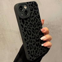 Noir léopard impression élève oeil Pro caméra trou TPU housse de téléphone portable pour Iphone 7 8 X Xr Xs 11 12 13 14 15 16 17 Pro Max
