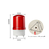 Sirena Estroboscópica de Advertencia con Cable de 12v y 105dB con Luz LED Roja de Destello Intenso