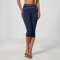 Nouveau style Leggings de yoga color block pour femme, taille haute, amincissants, effet ventre plat, longueur mollet, pour l'entraînement