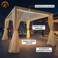 Pergola motorisée en acier sur mesure avec bande lumineuse LED, bâtiments de jardin écologiques, résistants au vent et faciles à assembler