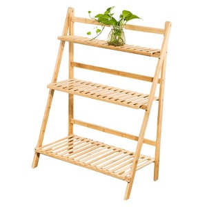 Soporte de flores plegable de bambú de varias capas, 79 cm de altura, estante de almacenamiento para plantas de interior, estantería decorativa para plantas verdes - Product Image 5