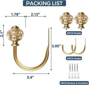 ชุดตะขอยึดผ้าม่านโลหะ2แพ็คที่ทันสมัยสำหรับการยึดผ้าม่านอย่างปลอดภัยสำหรับรางม่านและอุปกรณ์เสริม - Product Image 6