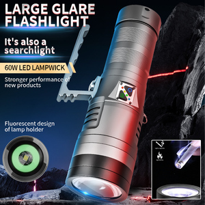60W 32000 MAh Có Thể Sạc Lại Chiến Thuật Đèn Pin 6000 <span class=keywords><strong>Lumen</strong></span> 2000 M Cao <span class=keywords><strong>Lumen</strong></span> Đánh Lửa Cắm Trại Nhôm Di Động Đèn Pin - Product Image 1