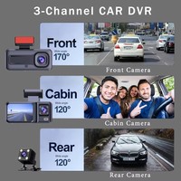 1080P HD Vision nocturne voiture DVR grand Angle 3 lentilles caméra avant de voiture avec ventouse MicroSD enregistrement boucle enregistreur de conduite
