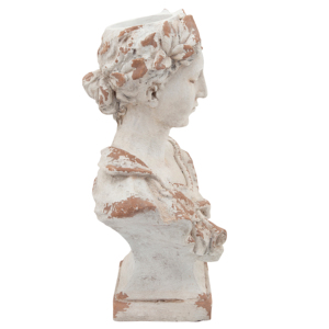 Busto di Donna con Ghirlande in Resina, Statua Classica da Giardino con Finitura Anticata, Decorazione per Esterni - Product Image 3