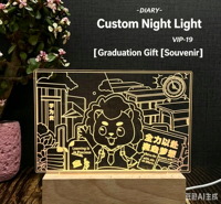 Lampe de chevet personnalisée en acrylique pour chambre à coucher, avec nom et photo imprimés, forme sur mesure, cadeau pour elle, Fête des Mères