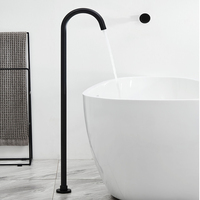Robinet de salle de bain en laiton massif poli avec cartouche céramique, pour baignoire autoportante à poser au sol, idéal pour appartements et hôtels