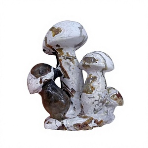 Escultura de Hongo de Ágata Mexicana Natural, Tallada a Mano, Grupo de Hongos de Cristal Pulidos para Decoración de Escritorio y Colección - Product Image 3