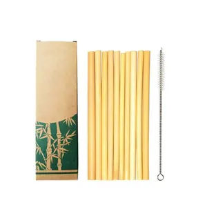 Free Plastic Factory Direct Drinking Straws Safety Materials Green/Dark Khaki Bamboo Straw Bamboo