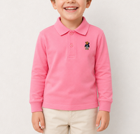 Vêtements pour enfants, polos à manches longues en coton de qualité supérieure, respirants, imprimés, logo personnalisé OEM pour garçons, été, automne