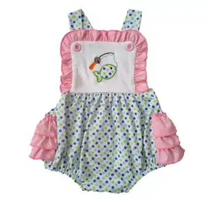 厂家价格批发婴儿精品可爱褶边设计夏季女婴服装