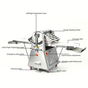 <span class=keywords><strong>Laminoir</strong></span> à pâte professionnel sur pied en acier inoxydable <span class=keywords><strong>pour</strong></span> boulangerie, machine à presser la pâte à croissant, <span class=keywords><strong>pour</strong></span> pâte à pizza et pâte <span class=keywords><strong>feuilletée</strong></span> - Product Image 3