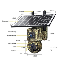 Tarjeta SIM 4G, cámara CCTV de doble lente, detección de movimiento con Panel Solar de 6W, cámara Solar DE SEGURIDAD impermeable para exteriores