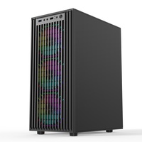 Boîtier d'ordinateur RGB personnalisé de haute qualité, boîtier PC noir pour jeux, boîtier ATX de taille moyenne, châssis pour PC