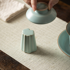 Ru Ware Ceramic Lidded <b>Tea</b> <b>Set</b> Accessory Cone Shape Heat Insulating Mat For Kung Fu <b>Tea</b> Ceremony - Product Image 3