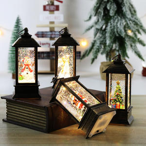 Lámpara Navideña Pequeña Cuadrada de Plástico con Diseño de Santa Claus, Estilo de Dibujos Animados, con Luz, Decoración para Fiestas, Adornos, Regalos - Product Image 1
