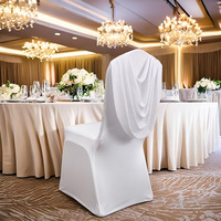 Housse de chaise en polyester tendance 2026 avec capuche drapée, extensible, pour mariage, banquet, hôtel, événement, fête, décoration
